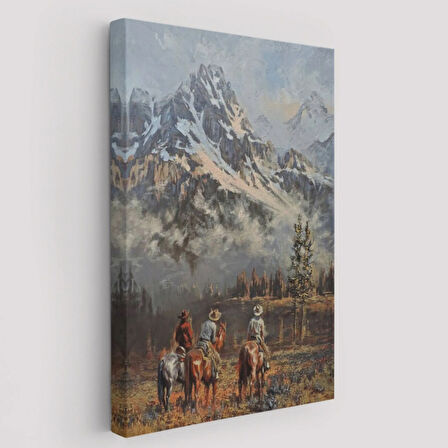 Amerikan Kovboylar Dekoratif Kanvas Tablo, Duvar Dekoru 6149