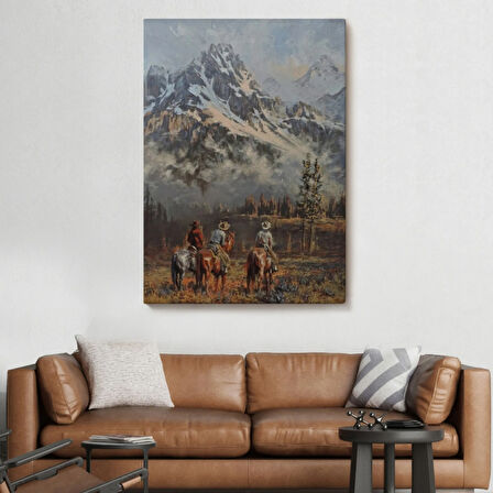 Amerikan Kovboylar Dekoratif Kanvas Tablo, Duvar Dekoru 6149