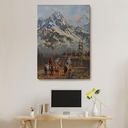 Amerikan Kovboylar Dekoratif Kanvas Tablo, Duvar Dekoru 6149