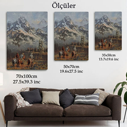 Amerikan Kovboylar Dekoratif Kanvas Tablo, Duvar Dekoru 6149