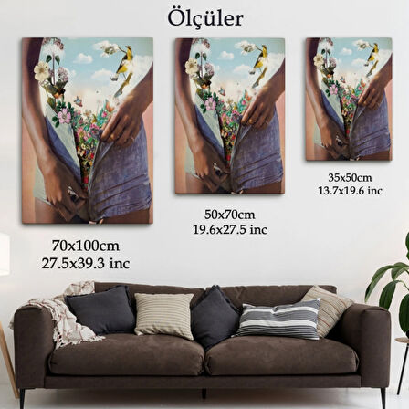 Kadının İçinde Çiçek Bahçesi Dekoratif Kanvas Tablo, Duvar Dekoru 6152
