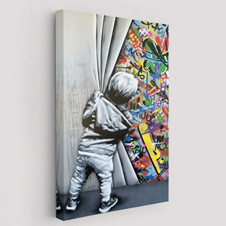 Sokak Sanatı PopArt Banksy Tarz Dekoratif Kanvas Tablo, Duvar Dekoru 6168