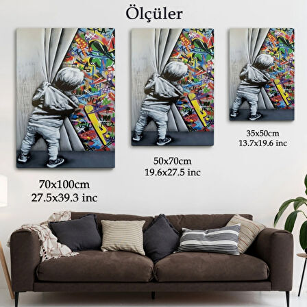 Sokak Sanatı PopArt Banksy Tarz Dekoratif Kanvas Tablo, Duvar Dekoru 6168