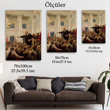 Sovyet İktidarını İlan Eden Lenin Petersburg Dekoratif Kanvas Tablo, Duvar Dekoru 6169