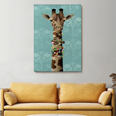 Sosyete Zürafa Dekoratif Kanvas Tablo, Duvar Dekoru 6170