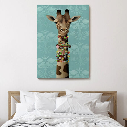 Sosyete Zürafa Dekoratif Kanvas Tablo, Duvar Dekoru 6170