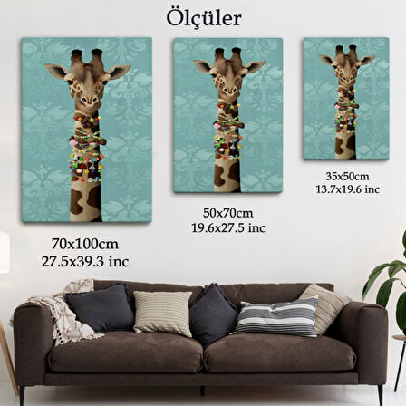 Sosyete Zürafa Dekoratif Kanvas Tablo, Duvar Dekoru 6170