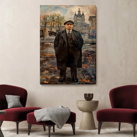 Sovyet Dönemi Rusya Vladimir Lenin Dekoratif Kanvas Tablo, Duvar Dekoru 6194