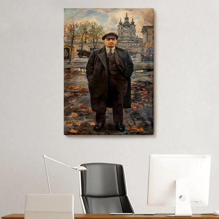 Sovyet Dönemi Rusya Vladimir Lenin Dekoratif Kanvas Tablo, Duvar Dekoru 6194