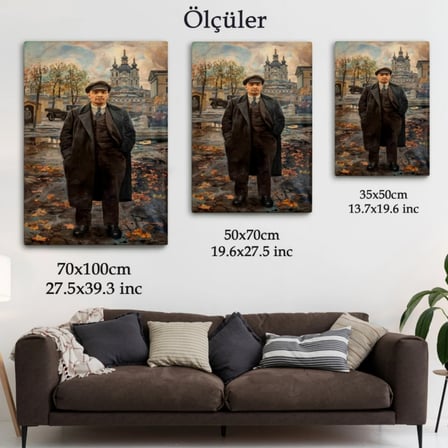 Sovyet Dönemi Rusya Vladimir Lenin Dekoratif Kanvas Tablo, Duvar Dekoru 6194