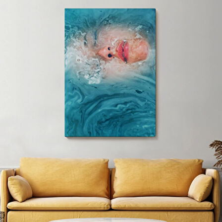 Sualtı ve Kadın Dekoratif Kanvas Tablo, Duvar Dekoru 6202