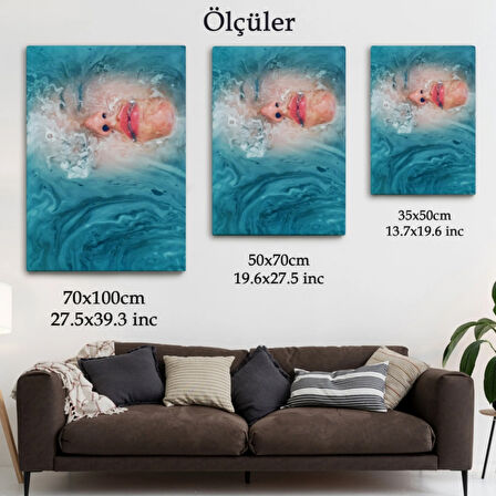 Sualtı ve Kadın Dekoratif Kanvas Tablo, Duvar Dekoru 6202