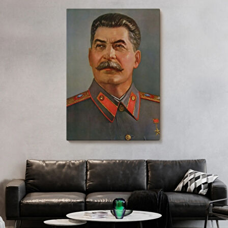 Sovyetler Birliği Diktatörü Joseph Stalin Dekoratif Kanvas Tablo, Duvar Dekoru 6203
