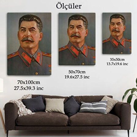 Sovyetler Birliği Diktatörü Joseph Stalin Dekoratif Kanvas Tablo, Duvar Dekoru 6203