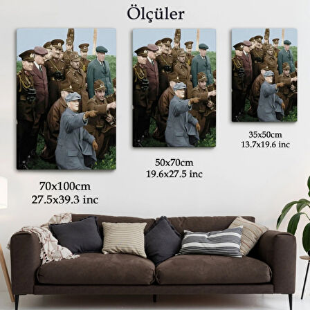 Atatürk ve Silah Arkadaşları Cephede Dekoratif Kanvas Tablo, Duvar Dekoru 6211
