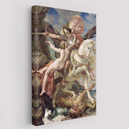 Ruggiero ve Angelica Eseri Joseph Paul Dekoratif Kanvas Tablo, Duvar Dekoru 6218