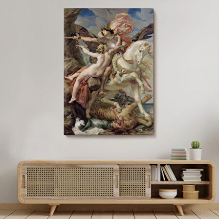 Ruggiero ve Angelica Eseri Joseph Paul Dekoratif Kanvas Tablo, Duvar Dekoru 6218