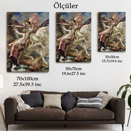 Ruggiero ve Angelica Eseri Joseph Paul Dekoratif Kanvas Tablo, Duvar Dekoru 6218