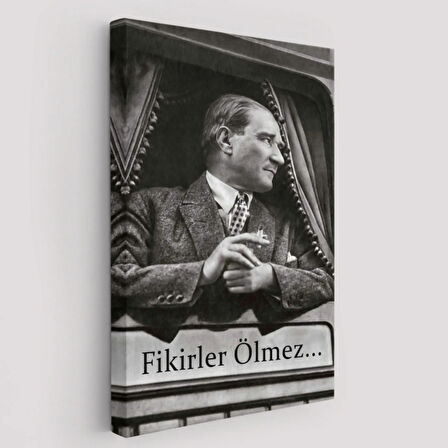 Doğu Ekspresinde Atatürk Fotoğrafı Dekoratif Kanvas Tablo, Duvar Dekoru 6222