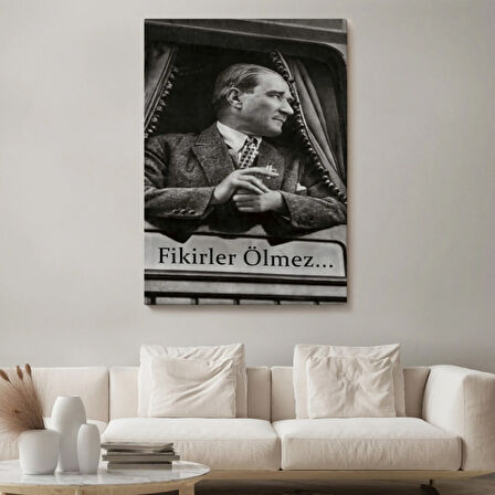 Doğu Ekspresinde Atatürk Fotoğrafı Dekoratif Kanvas Tablo, Duvar Dekoru 6222