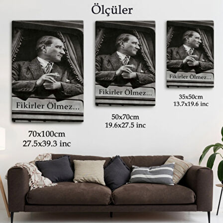 Doğu Ekspresinde Atatürk Fotoğrafı Dekoratif Kanvas Tablo, Duvar Dekoru 6222