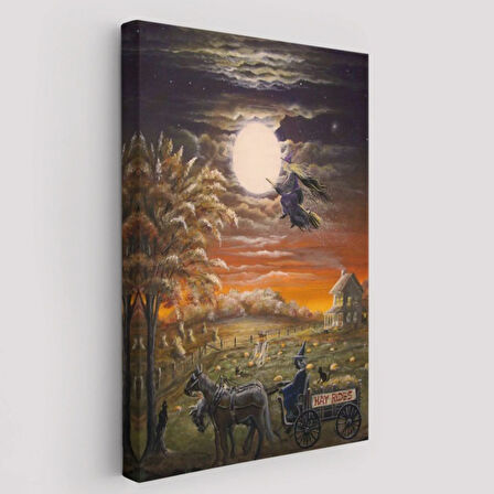 Helloven Cadılar Bayramı Temalı Dekoratif Kanvas Tablo, Duvar Dekoru 6251
