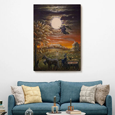 Helloven Cadılar Bayramı Temalı Dekoratif Kanvas Tablo, Duvar Dekoru 6251