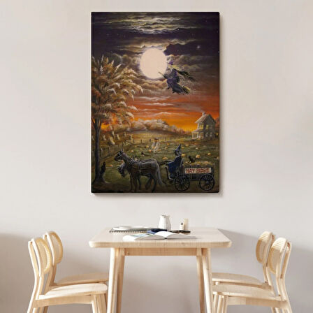 Helloven Cadılar Bayramı Temalı Dekoratif Kanvas Tablo, Duvar Dekoru 6251