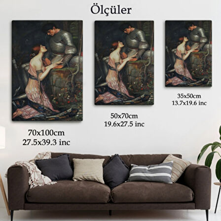 Lamia ve Şövalyesi Orenco Kanaviçe William Waterhouse Dekoratif Kanvas Tablo 6263