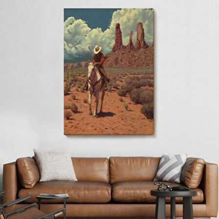 Amerikan Kovboy Dekoratif Kanvas Tablo, Duvar Dekoru 6280