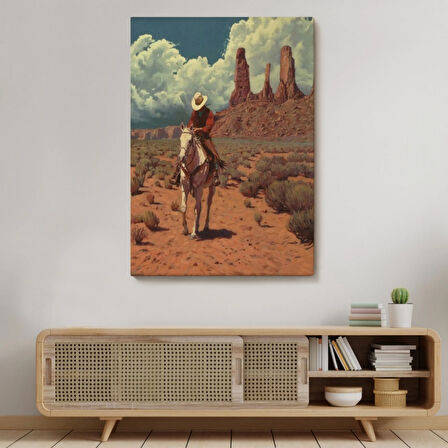 Amerikan Kovboy Dekoratif Kanvas Tablo, Duvar Dekoru 6280