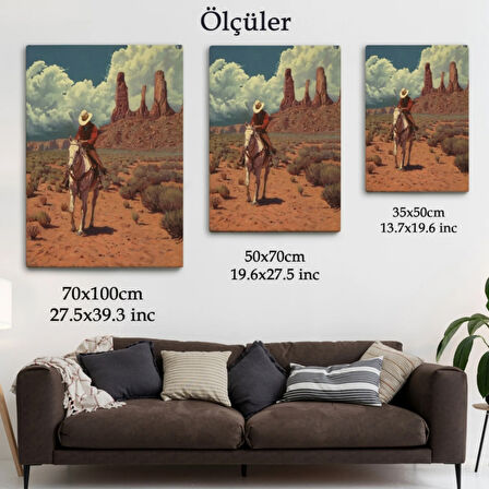 Amerikan Kovboy Dekoratif Kanvas Tablo, Duvar Dekoru 6280