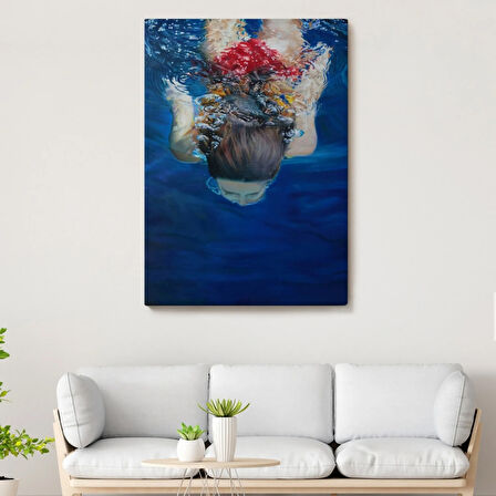 Su Altındaki Kız Dekoratif Kanvas Tablo, Duvar Dekoru 6318