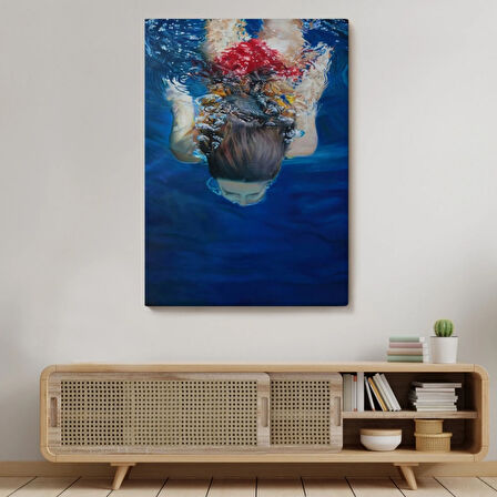 Su Altındaki Kız Dekoratif Kanvas Tablo, Duvar Dekoru 6318