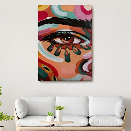 Yağlıboya Görünüm Renkli Kadın Dekoratif Kanvas Tablo, Duvar Dekoru 6321