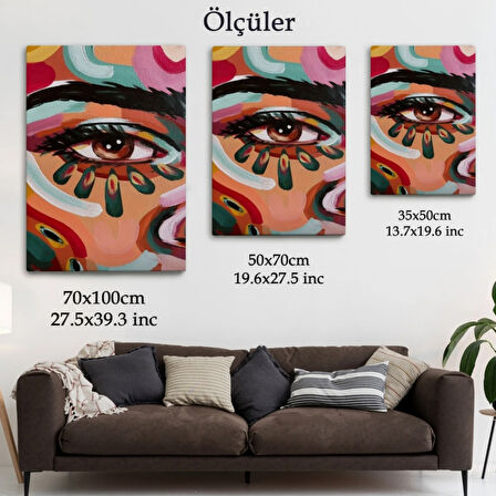 Yağlıboya Görünüm Renkli Kadın Dekoratif Kanvas Tablo, Duvar Dekoru 6321