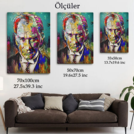 Mustafa Kemal Atatürk Dekoratif Kanvas Tablo, Duvar Dekoru 6327