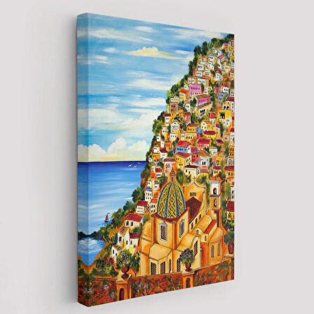 Positano Eseri Roberto Gagliardi Dekoratif Kanvas Tablo, Duvar Dekoru 6328