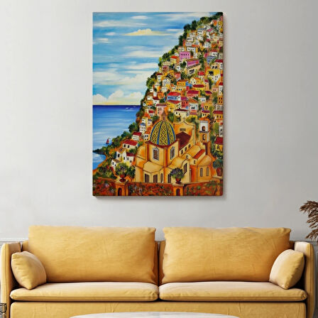 Positano Eseri Roberto Gagliardi Dekoratif Kanvas Tablo, Duvar Dekoru 6328