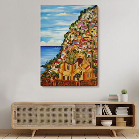 Positano Eseri Roberto Gagliardi Dekoratif Kanvas Tablo, Duvar Dekoru 6328