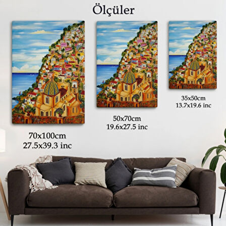 Positano Eseri Roberto Gagliardi Dekoratif Kanvas Tablo, Duvar Dekoru 6328