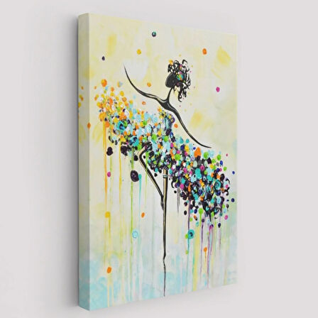 Dans Eden Kadın Modern Dekoratif Kanvas Tablo, Duvar Dekoru 6332