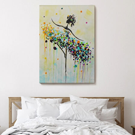 Dans Eden Kadın Modern Dekoratif Kanvas Tablo, Duvar Dekoru 6332