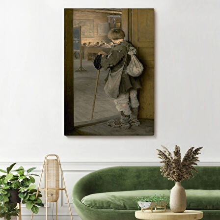 Sınıfın Kapısında Eseri Bogdanov Belsky Dekoratif Kanvas Tablo, Duvar Dekoru 6341