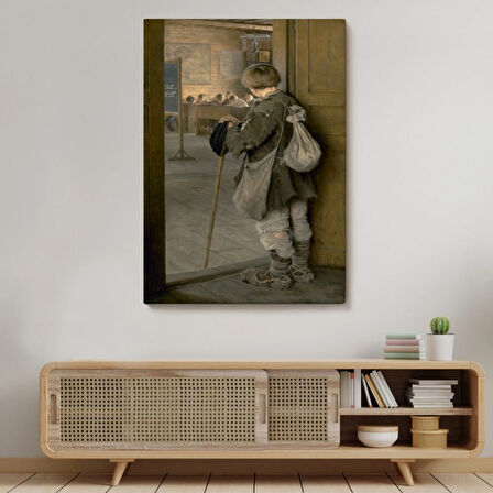 Sınıfın Kapısında Eseri Bogdanov Belsky Dekoratif Kanvas Tablo, Duvar Dekoru 6341