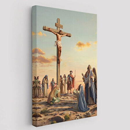 Çarmıha Gerilen İsa Mesih Jesus Christ Dekoratif Kanvas Tablo, Duvar Dekoru 6347