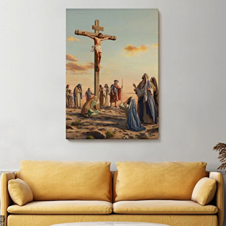 Çarmıha Gerilen İsa Mesih Jesus Christ Dekoratif Kanvas Tablo, Duvar Dekoru 6347