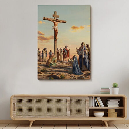 Çarmıha Gerilen İsa Mesih Jesus Christ Dekoratif Kanvas Tablo, Duvar Dekoru 6347