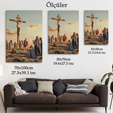Çarmıha Gerilen İsa Mesih Jesus Christ Dekoratif Kanvas Tablo, Duvar Dekoru 6347