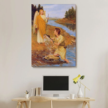 Başmelek Aziz Raphael Dekoratif Kanvas Tablo, Duvar Dekoru 6360